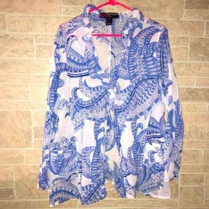 ✅Peck & Peck Ruffled Long Sleeve Blouse